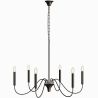 Buy Matte Black Metal Chandelier Style Pendant Lamp – 6 Arms - Lumora Black 61741 - in the UK