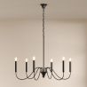 Buy Matte Black Metal Chandelier Style Pendant Lamp – 6 Arms - Lumora Black 61741 with a guarantee