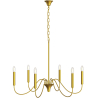 Buy Gold 6-Arm Pendant Lamp – Modern Chandelier Style in Metal - Aviana Gold 61742 - in the UK