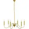 Buy Gold 6-Arm Pendant Lamp – Modern Chandelier Style in Metal - Aviana Gold 61742 - in the UK