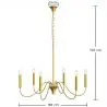 Buy Gold 6-Arm Pendant Lamp – Modern Chandelier Style in Metal - Aviana Gold 61742 - prices