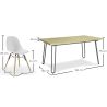 Buy Set Table Hairpin (90x150 cm) + 6 Dining Chairs Nordic Lumi White 61752 in the United Kingdom