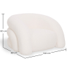 Buy Modern Armchair Upholstered In Cream White Bouclé Fabric – Curved And Comfortable Design - Noa White 61753 in the United Kingdom
