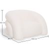 Buy Modern Armchair Upholstered In Cream White Bouclé Fabric – Curved And Comfortable Design - Noa White 61753 home delivery