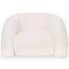 Buy Modern Armchair Upholstered In Cream White Bouclé Fabric – Curved And Comfortable Design - Noa White 61753 - in the UK