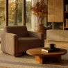 Buy Armchair Upholstered In Velvet Corduroy – Modern Design - Halember Taupe 61755 home delivery