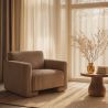 Buy Armchair Upholstered In Velvet Corduroy – Modern Design - Halember Taupe 61755 - in the UK