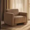 Buy Armchair Upholstered In Velvet Corduroy – Modern Design - Halember Taupe 61755 - in the UK