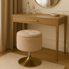 Buy Stool With Storage Upholstered In Chenille - Solrun Beige 61758 - in the UK