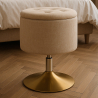 Buy Stool With Storage Upholstered In Chenille - Solrun Beige 61758 at MyFaktory