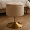 Buy Stool With Storage Upholstered In Chenille - Solrun Beige 61758 - prices