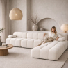 Buy Modular Pouf Upholstered In Bouclé Fabric - Modern Design – Compatible With Modular Sofa - Bathy  White 61760 - prices