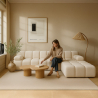 Buy Armchair Upholstered In Bouclé Fabric - Compatible With Modular Sofa - Bathy  White 61763 - prices