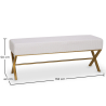 Buy Bench Upholstered In Velvet Fabric With Golden Metal Frame - Nivren White 61764 at MyFaktory