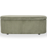 Buy Bench With Internal Storage Upholstered In Velvet Corduroy Fabric - Auren Olive 61765 - in the UK