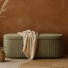 Buy Bench With Internal Storage Upholstered In Velvet Corduroy Fabric - Auren Olive 61765 at MyFaktory
