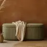 Buy Bench With Internal Storage Upholstered In Velvet Corduroy Fabric - Auren Olive 61765 in the United Kingdom