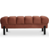 Buy Chesterfield Style Bench Upholstered In Velvet With Iron Legs - Carella Chocolate 61771 - in the UK