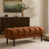 Buy Chesterfield Style Bench Upholstered In Velvet With Iron Legs - Carella Chocolate 61771 - prices