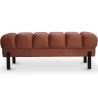 Buy Chesterfield Style Bench Upholstered In Velvet With Iron Legs - Carella Ivory 61771 - in the UK