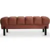 Buy Chesterfield Style Bench Upholstered In Velvet With Iron Legs - Carella Chocolate 61771 - in the UK