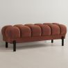 Buy Chesterfield Style Bench Upholstered In Velvet With Iron Legs - Carella Chocolate 61771 in the United Kingdom