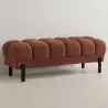 Buy Chesterfield Style Bench Upholstered In Velvet With Iron Legs - Carella Chocolate 61771 in the United Kingdom