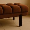 Buy Chesterfield Style Bench Upholstered In Velvet With Iron Legs - Carella Chocolate 61771 - in the UK