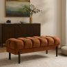 Buy Chesterfield Style Bench Upholstered In Velvet With Iron Legs - Carella Chocolate 61771 at MyFaktory