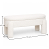 Buy Bench With Storage Upholstered In Off-White Bouclé Fabric – Modern Seat For Living Room And Bedroom - Kylna White 61772 home delivery