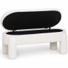 Buy Bench With Storage Upholstered In Off-White Bouclé Fabric – Modern Seat For Living Room And Bedroom - Kylna White 61772 home delivery