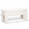 Buy Bench With Storage Upholstered In Off-White Bouclé Fabric – Modern Seat For Living Room And Bedroom - Kylna White 61772 home delivery
