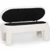 Buy Bench With Storage Upholstered In Off-White Bouclé Fabric – Modern Seat For Living Room And Bedroom - Kylna White 61772 home delivery