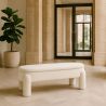 Buy Bench With Storage Upholstered In Off-White Bouclé Fabric – Modern Seat For Living Room And Bedroom - Kylna White 61772 - in the UK