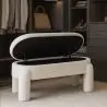 Buy Bench With Storage Upholstered In Off-White Bouclé Fabric – Modern Seat For Living Room And Bedroom - Kylna White 61772 at MyFaktory