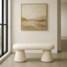 Buy Modern Style Bench Upholstered In Bouclé Fabric - Nuvora White 61774 home delivery