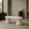 Buy Modern Style Bench Upholstered In Bouclé Fabric - Nuvora White 61774 - in the UK