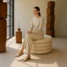 Buy Modern Ottoman With Storage Upholstered In Bouclé Fabric Multifunctional As Coffee Table - Orelia White 61775 - prices