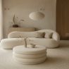 Buy Modern Ottoman With Storage Upholstered In Bouclé Fabric Multifunctional As Coffee Table - Orelia White 61775 home delivery