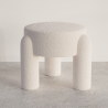 Buy Stool Upholstered In Off-White Bouclé Fabric – Modern Seat For Living Room And Bedroom - Doreta White 61777 home delivery