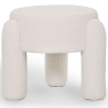 Buy Stool Upholstered In Off-White Bouclé Fabric – Modern Seat For Living Room And Bedroom - Doreta White 61777 - in the UK