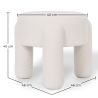 Buy Stool Upholstered In Off-White Bouclé Fabric – Modern Seat For Living Room And Bedroom - Doreta White 61777 in the United Kingdom