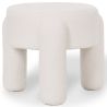 Buy Stool Upholstered In Off-White Bouclé Fabric – Modern Seat For Living Room And Bedroom - Doreta White 61777 in the United Kingdom