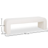 Buy Bench Upholstered In White Bouclé Fabric - Modern Elegant Minimalist - Elvara White 61779 at MyFaktory