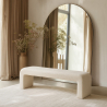 Buy Bench Upholstered In White Bouclé Fabric - Modern Elegant Minimalist - Elvara White 61779 - in the UK