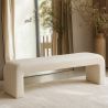 Buy Bench Upholstered In White Bouclé Fabric - Modern Elegant Minimalist - Elvara White 61779 - prices