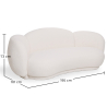 Buy Curved Sofa Upholstered In White Bouclé - 3/4 Seater - Modern And Elegant Design - Boreli White 61756 with a guarantee