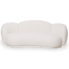 Buy Curved Sofa Upholstered In White Bouclé - 3/4 Seater - Modern And Elegant Design - Boreli White 61756 - in the UK