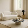 Buy Curved Sofa Upholstered In White Bouclé – Modern And Elegant Design - Boreli White 61756 with a guarantee