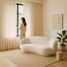 Buy Curved Sofa Upholstered In White Bouclé – Modern And Elegant Design - Boreli White 61756 - prices